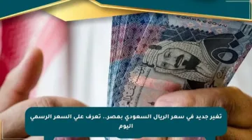 تغير جديد في سعر الريال السعودي بمصر.. تعرف على السعر الرسمي اليوم